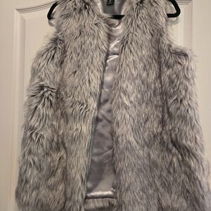 Rachel Zoe Light Gray Faux Fur Vest